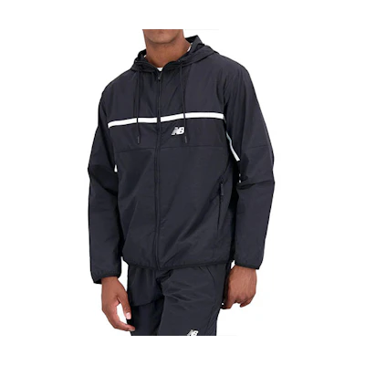 New Balance Black Logo Print Hooded Jacket MJ31500-BK