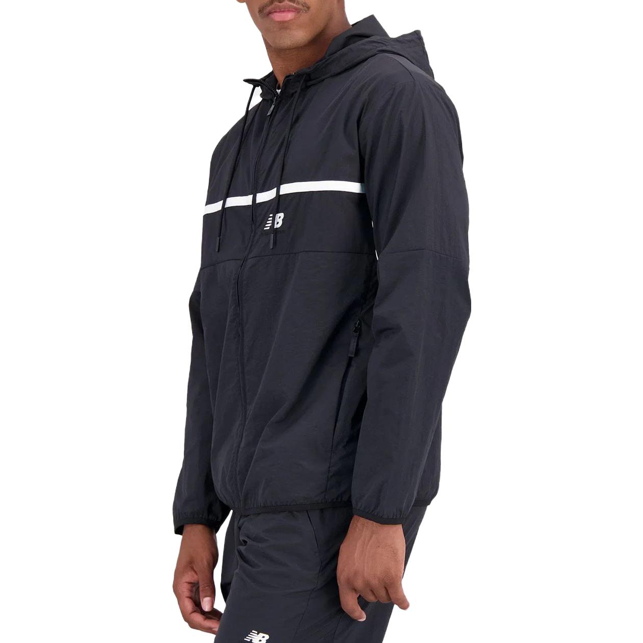 Purchase New Balance 黑色标志印花连帽夹克 MJ31500-BK