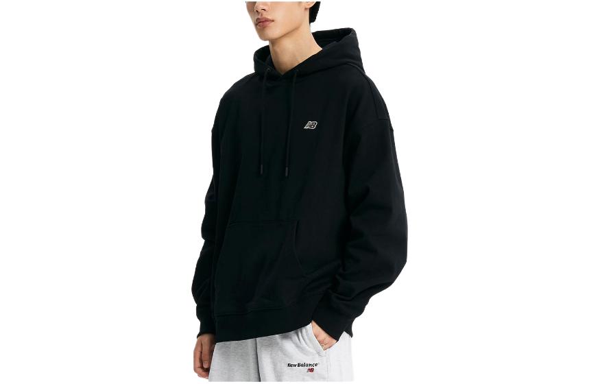 New Balance Black Logo Print Hoodie with Drawstrings NBN0E11323-19