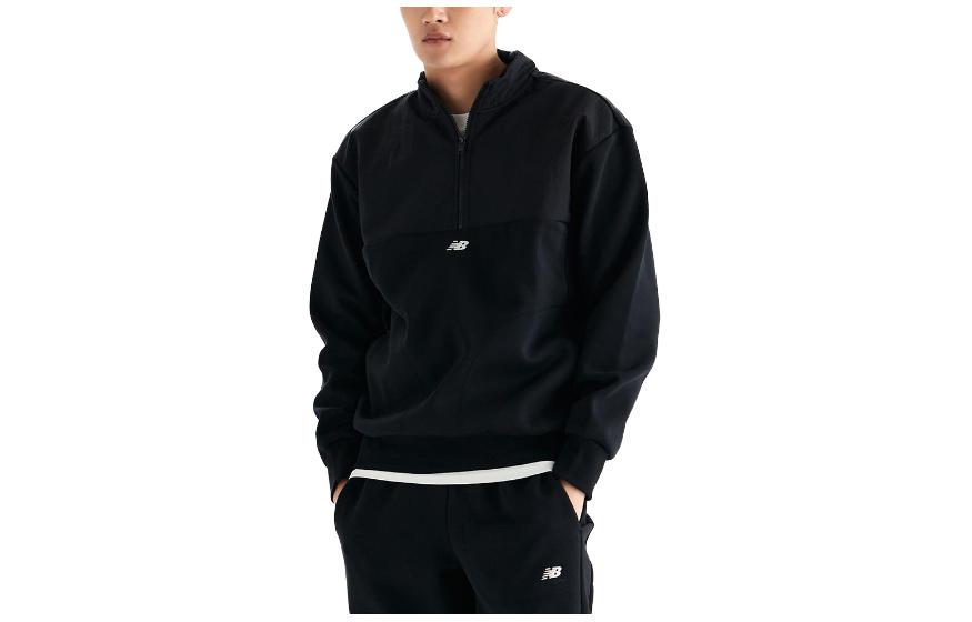 New Balance Black Logo Stand Collar Long Sleeve Jacket NBNCD4S051-19