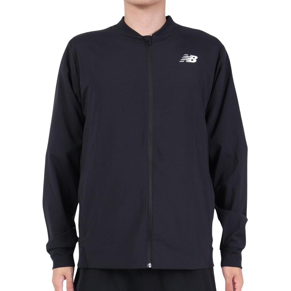 New Balance Black Logo Stand Collar Zip-Up Jacket MJ31017-BM