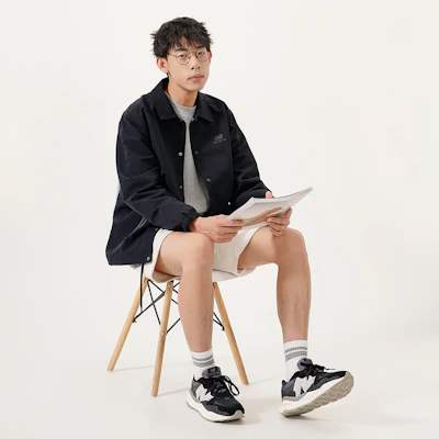 New Balance Black Logo Woven Collared Shirt Jacket Unisex Autumn Edition 5AC39503-BK Purchase New Balance Black Logo Woven Collared Shirt Jacket Unisex Autumn Edition 5AC39503-BK