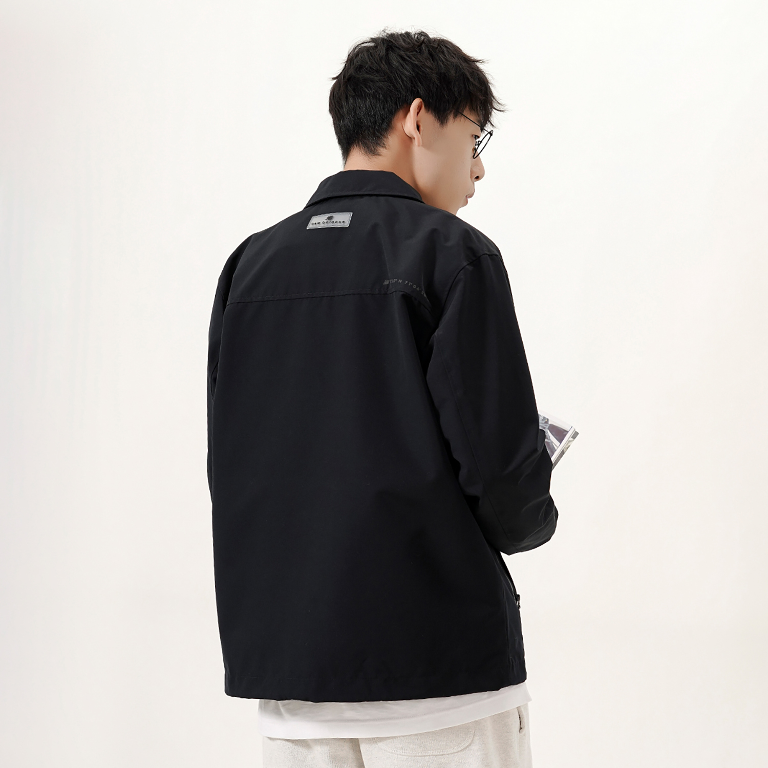Sizing New Balance Black Logo Woven Collared Shirt Jacket Unisex Autumn Edition 5AC39503-BK
