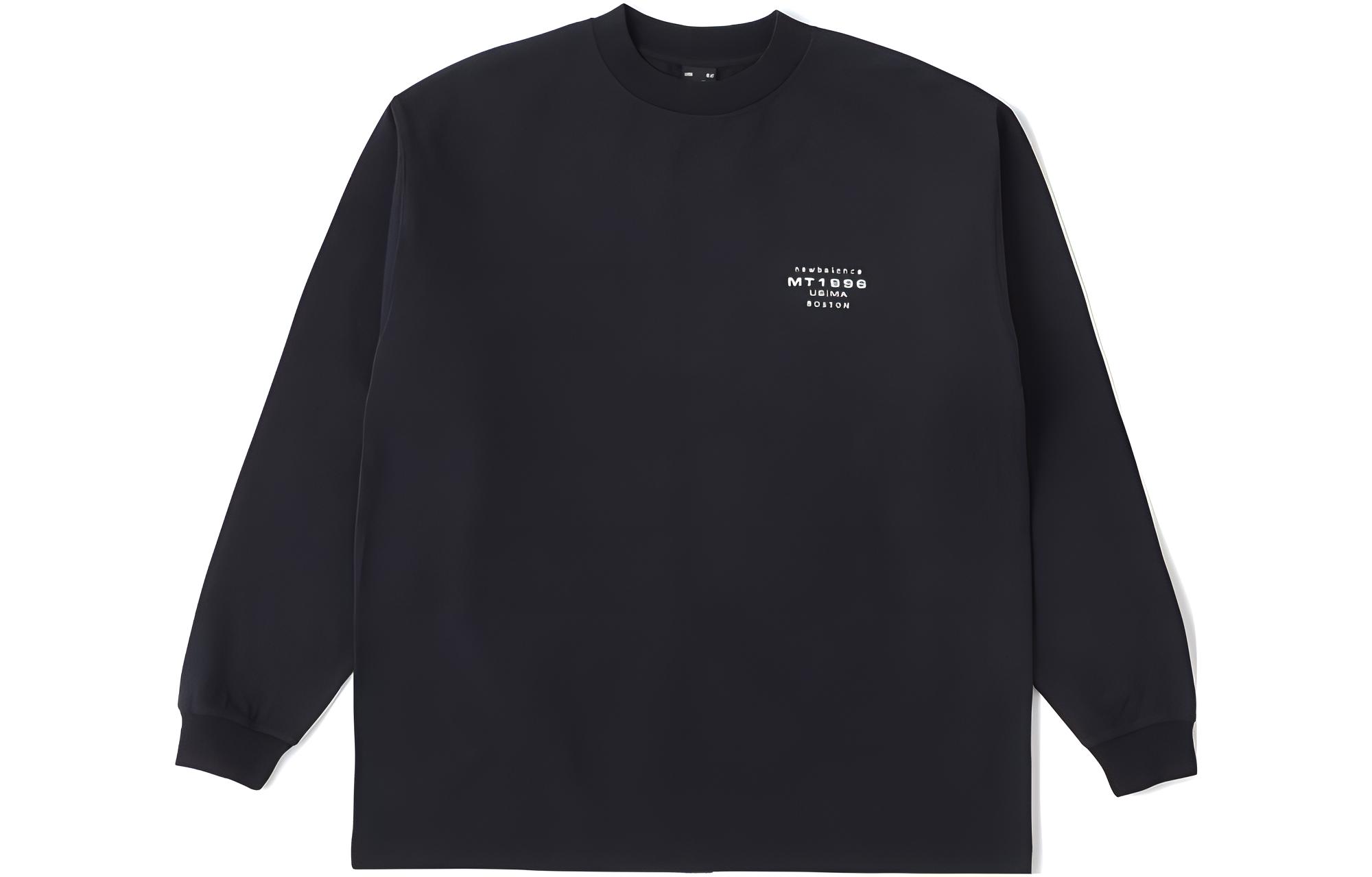 New Balance Black Long-Sleeve Tee with Back Letter Print Design AMT35014-BK