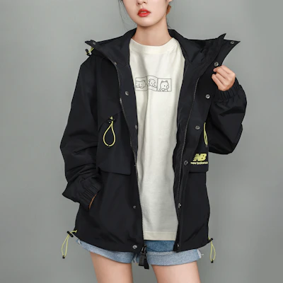 新百伦黑色多口袋透气休闲运动夹克 AMJ13376-BK Shop 新百伦黑色多口袋透气休闲运动夹克 AMJ13376-BK