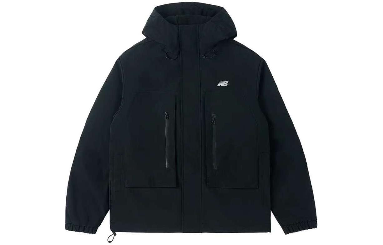 Order New Balance 黑色戶外抓毛連帽多口袋外套 AMJ41327-BK