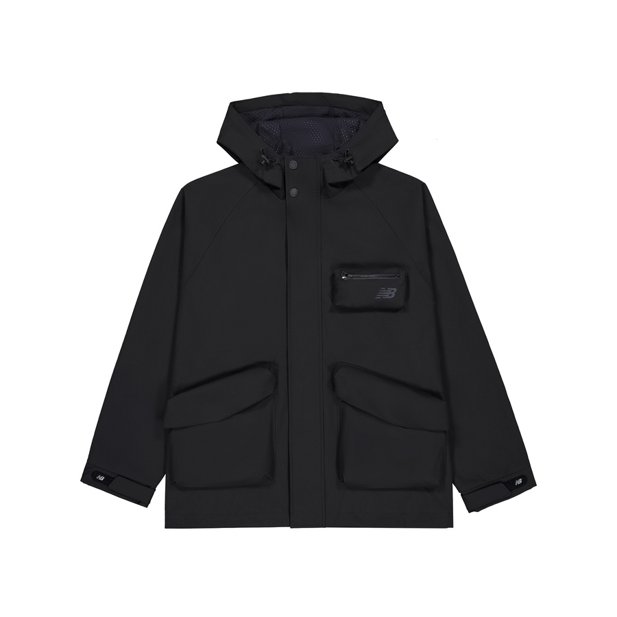New Balance Black Outdoor Multi-Pocket Hooded Jacket Unisex Casual Workwear AMJ43309-BK