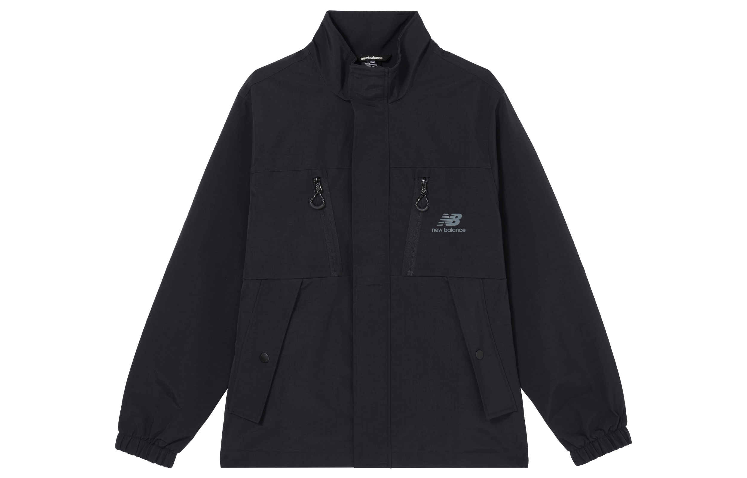 New Balance Black Outdoor Utility Jacket with Logo and Multi Pockets AMJ33374-BK