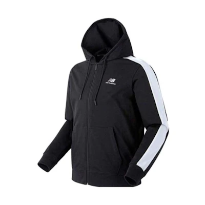 New Balance Black Oversized Hoodie Jacket with Logo Print NBMDA24013-19