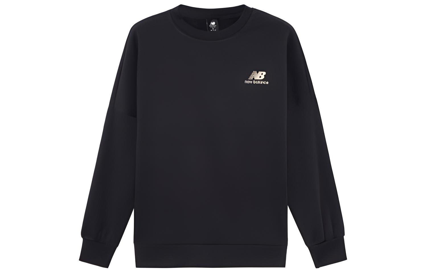 New Balance Black Oversized Logo Print Sweatshirt AMT23349-BK