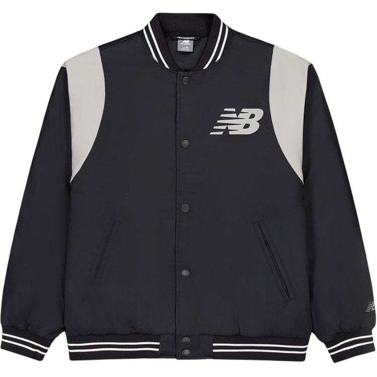 New Balance Black Padded V-Neck Casual Jacket AMJ43368-BK