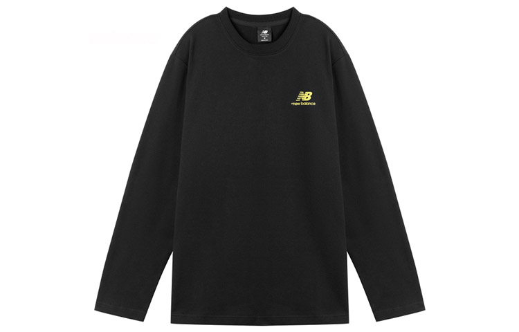 New Balance Black Printed Knit Crewneck Pullover Sweatshirt AMT11335-BK