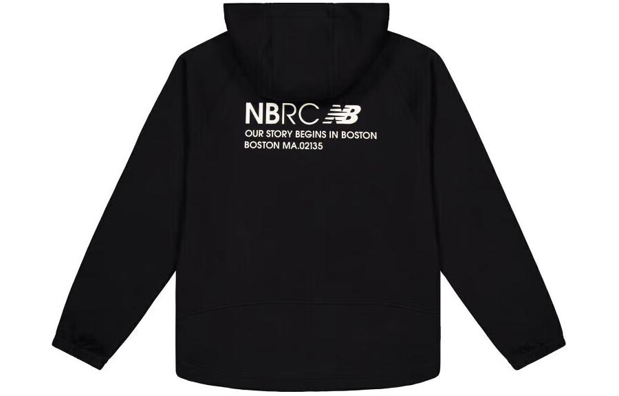 New Balance Black Printed Logo Warm Sports Hoodie Jacket MDE12011-BK