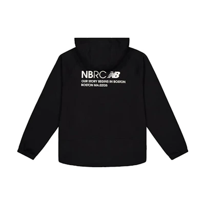 New Balance Black Printed Logo Warm Sports Hoodie Jacket MDE12011-BK