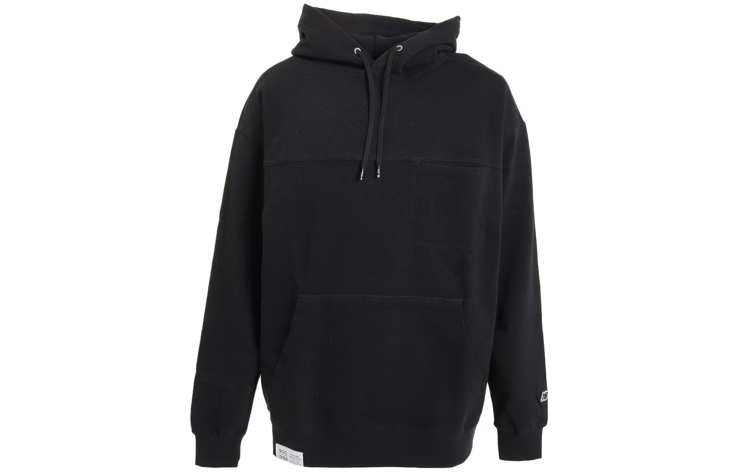 New Balance Black Pullover Hoodie Long Sleeve Solid Color AMT25075-BK