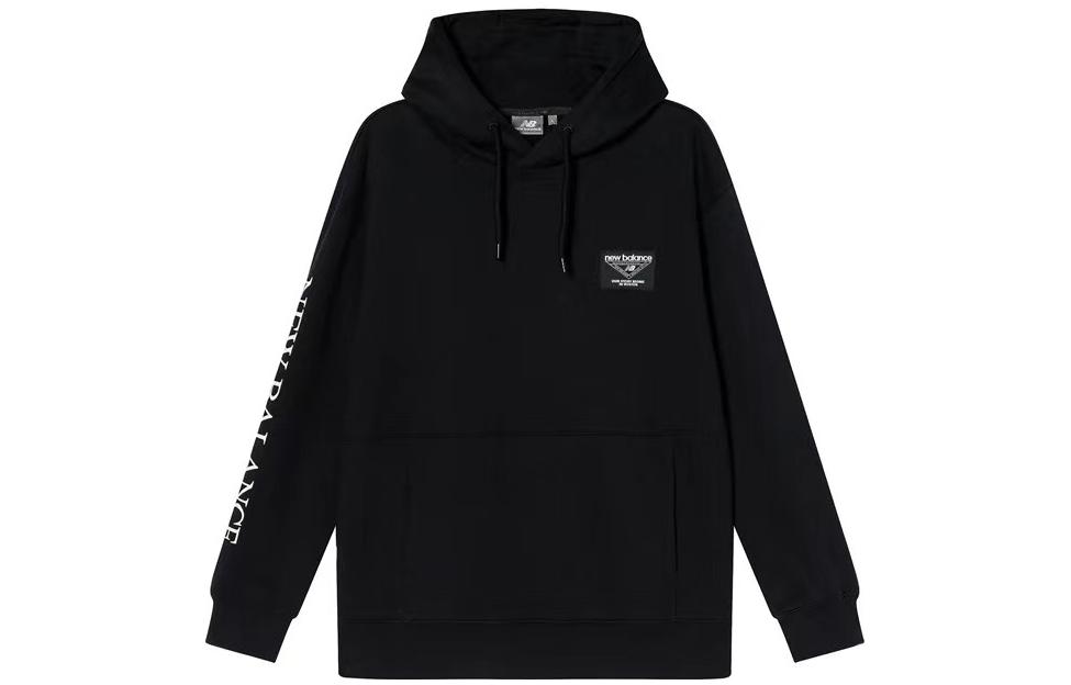 New Balance Black Pullover Hoodie with Letter Print NC943021-BK