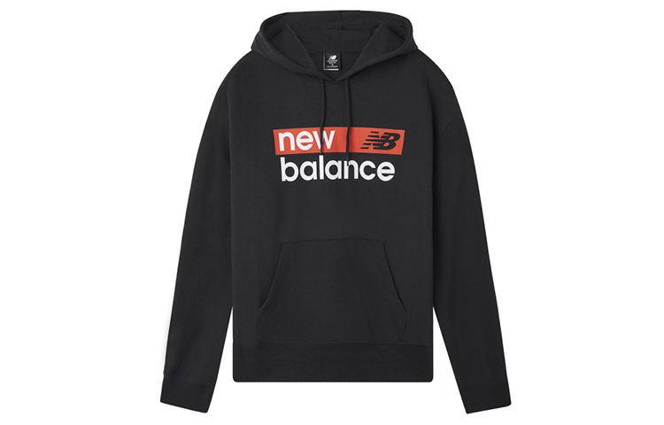 New Balance Black Pullover Hoodie with Logo Letter Print MT03902-BK