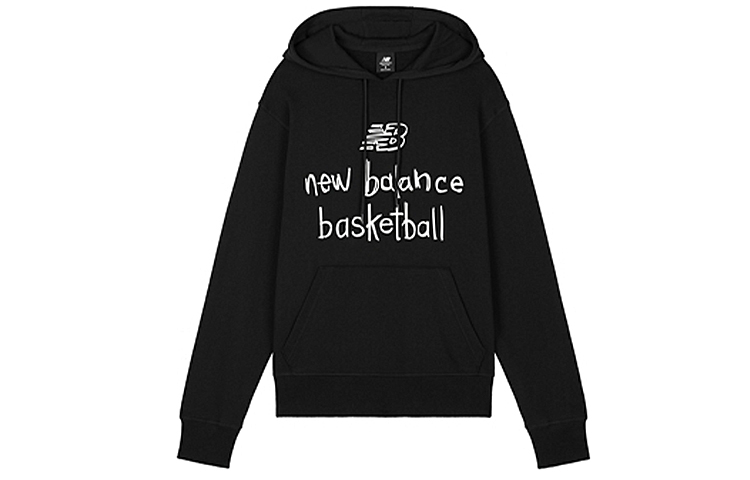New Balance Black Pullover Sweatshirt with Letter Print Design MT03614-BK