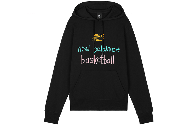 New Balance Black Pullover Sweatshirt with Letter Print Design MT03614-BM