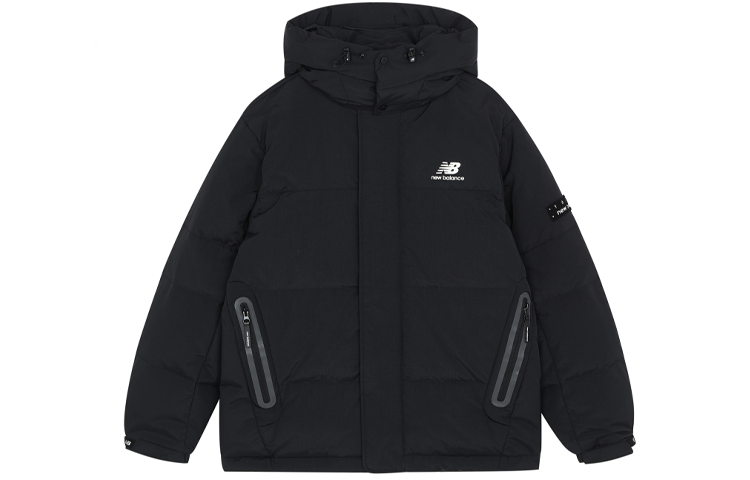 New Balance Black Quilted Down Hoodie Jacket Winter Wear AMJ14323-BK