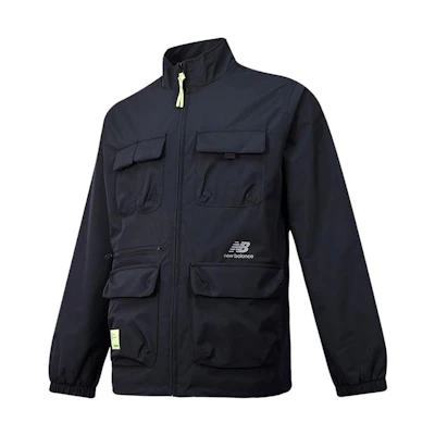 New Balance Black Retro Detroit Workwear Outdoor Jacket with Multi-Pockets AMJ21368-BK