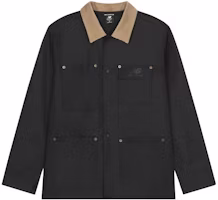 New Balance Black Retro Workwear Jacket with Multi-Pockets and Contrast Collar AMJ31321-BK New Balance Black Retro Workwear Jacket with Multi-Pockets and Contrast Collar AMJ31321-BK