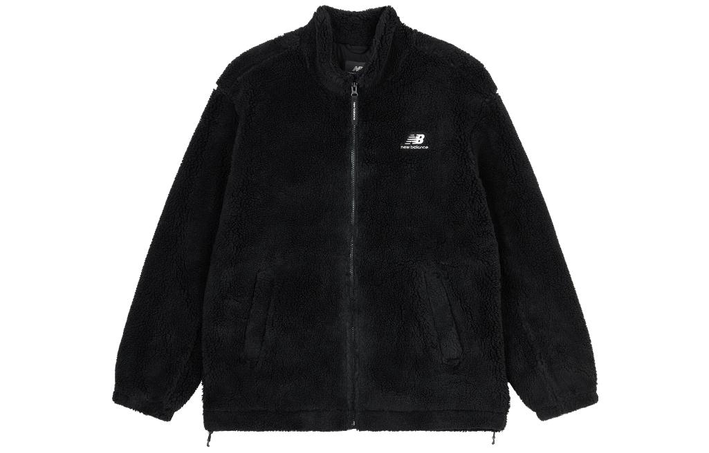 New Balance Black Sherpa Fleece Zip-Up Jacket with Letter Design MDD4N011-BK 圖 2