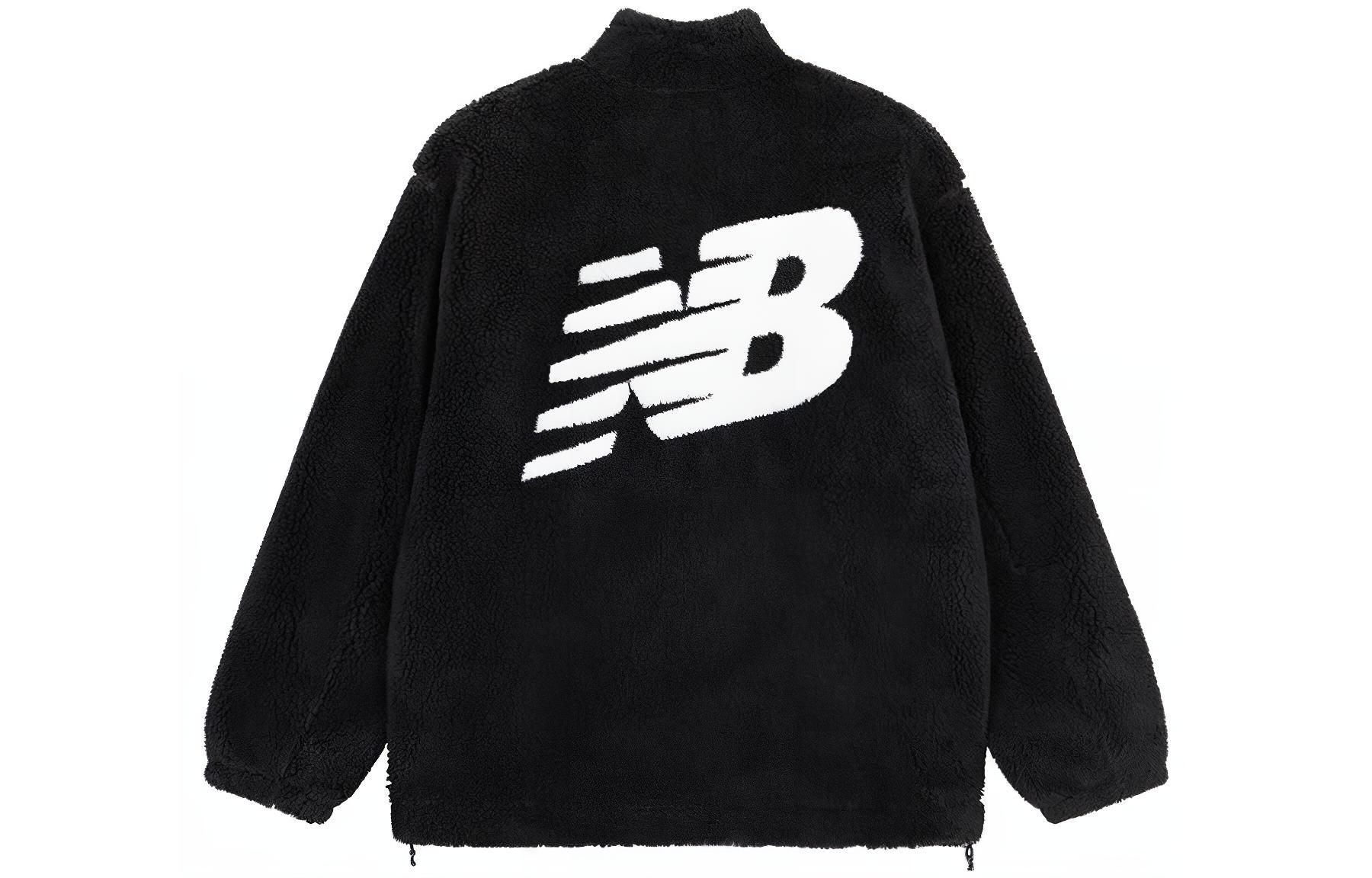 New Balance Black Sherpa Fleece Zip-Up Jacket with Letter Design MDD4N011-BK 圖 3