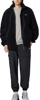 Shop New Balance Black Sherpa Fleece Zip-Up Jacket with Letter Design MDD4N011-BK