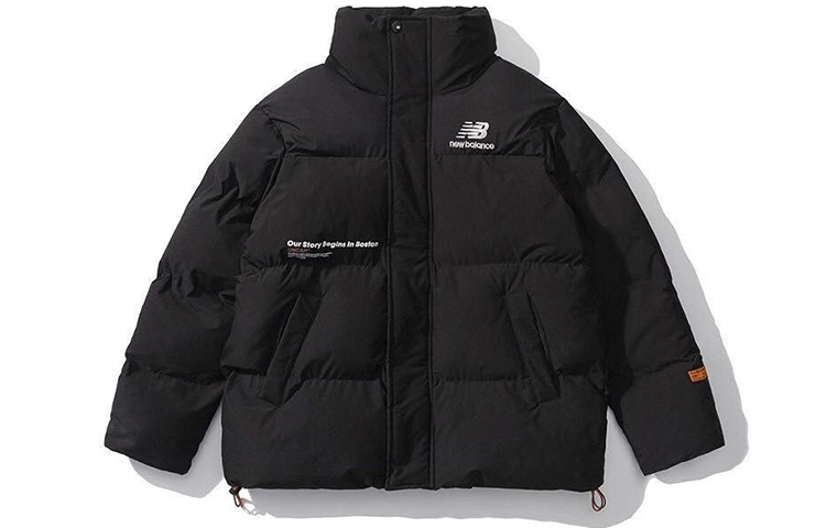 New Balance Black Short Down Jacket, Warm Stand Collar, Winter Unisex NPA44013-BK