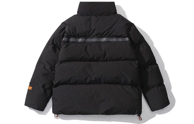 Lookbook New Balance Black Short Down Jacket, Warm Stand Collar, Winter Unisex NPA44013-BK