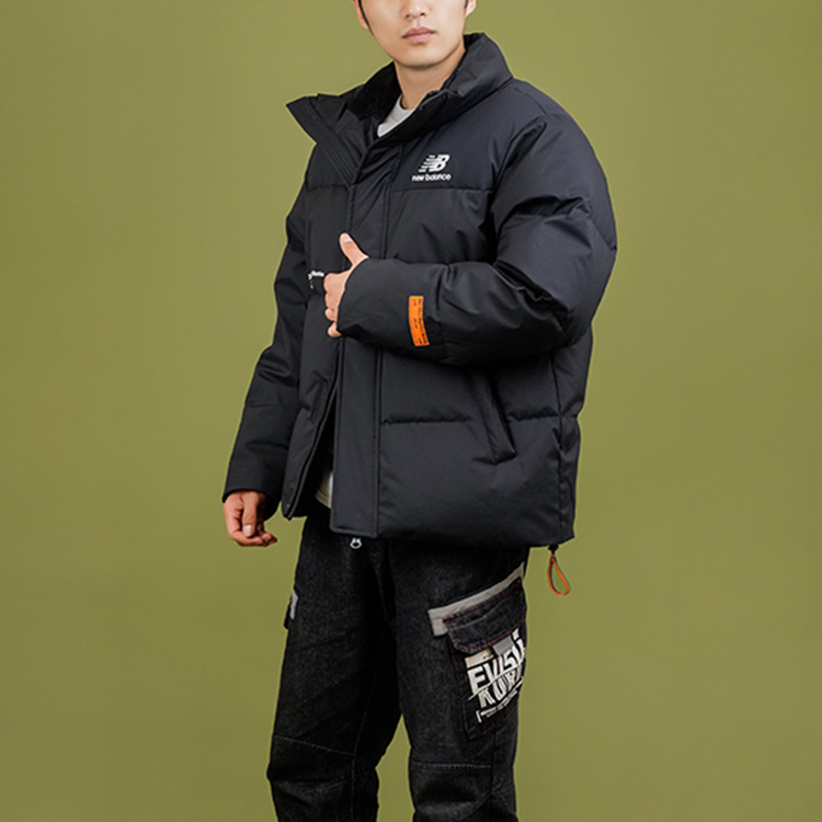 Purchase New Balance Black Short Down Jacket, Warm Stand Collar, Winter Unisex NPA44013-BK