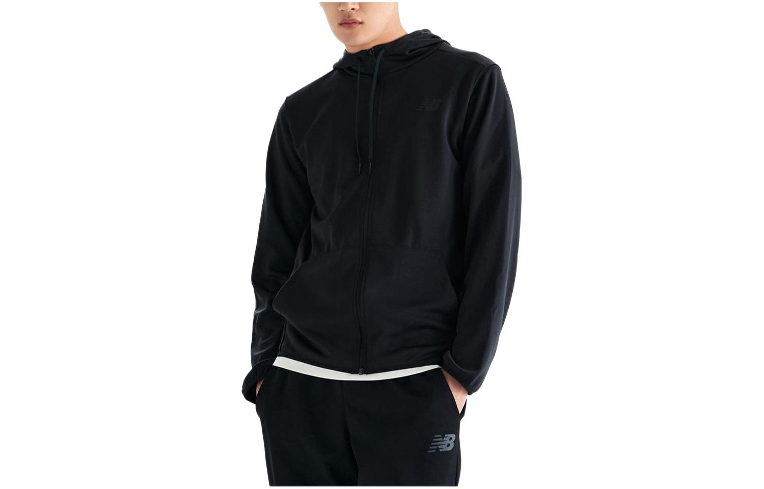 New Balance Black Slim Fit Full-Zip Hoodie Jacket NBMDD4S081-19