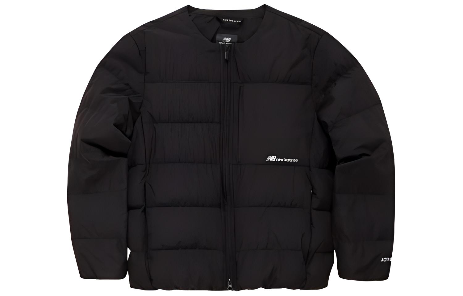 New Balance Black Solid Color Crewneck Long Sleeve Jacket NBNPD11033-19