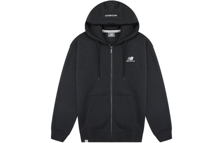 New Balance Black Solid Color Hooded Full-Zip Jacket NBMDDB1053-19