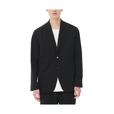 New Balance Black Solid Color Long-Sleeve Jacket with Single-Breasted Collar AMJ35000-BK
