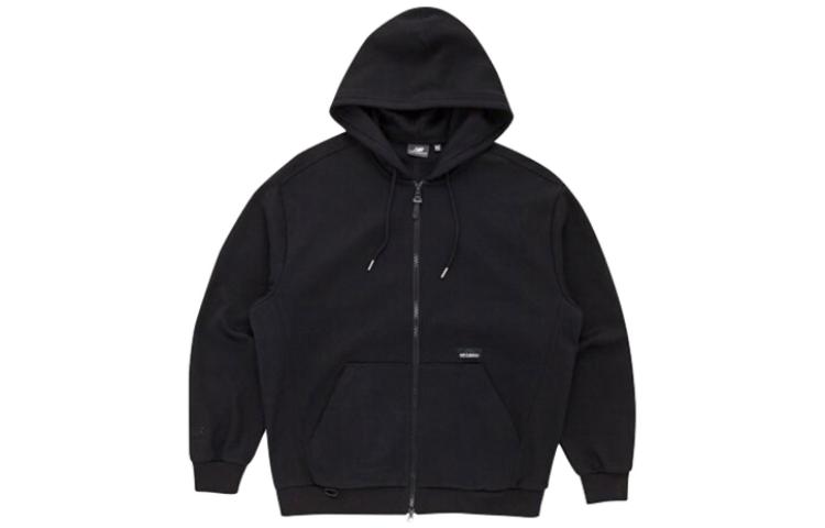 New Balance Black Solid Color Long-Sleeve Zip Hoodie NBMDB39013-19