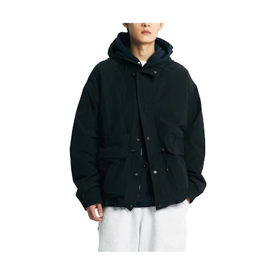 New Balance Black Solid Color Oversized Hooded Jacket NBNQD41923-19