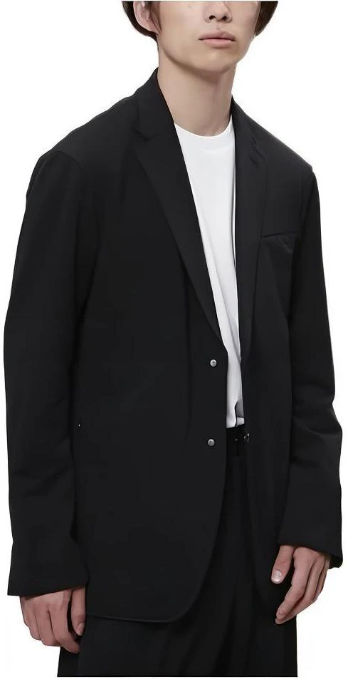 new-balance-black-solid-color-polo-blazer-style-long-sleeve-jacket-amj-25003-bk