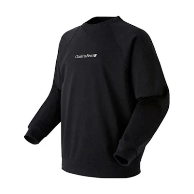 New Balance Black Solid Color Raglan Letter Print Sweatshirt nbncb13053-19