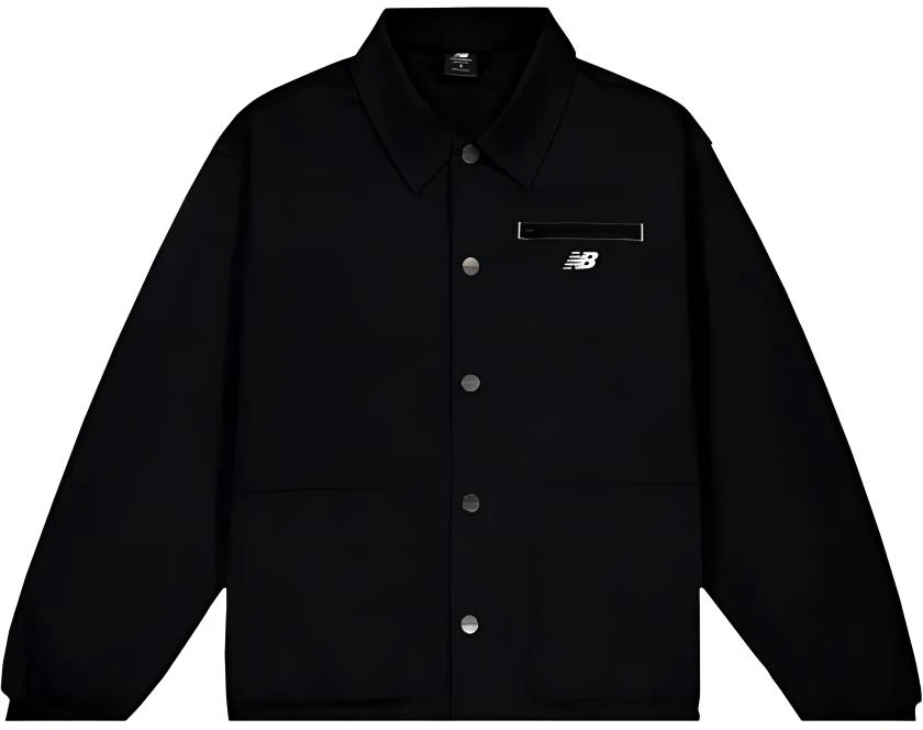 new-balance-black-solid-color-single-breasted-collar-jacket-mj-33502-bk