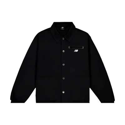 New Balance Black Solid Color Single-Breasted Collar Jacket MJ33502-BK