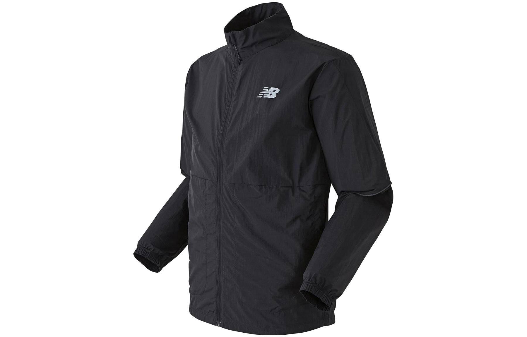New Balance Black Solid Color Zip-Up High-Neck Jacket NBNAD2S031-19
