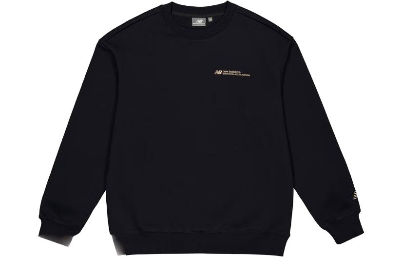 New Balance Black Solid Crewneck Pullover Sweatshirt Casual NCD43081-BK