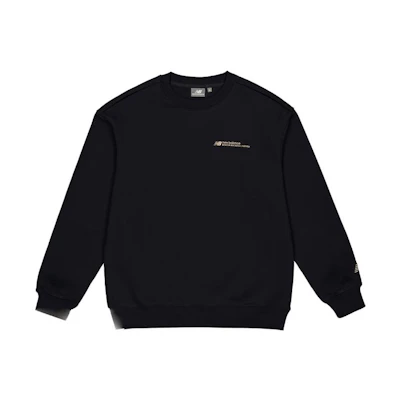 New Balance Black Solid Crewneck Pullover Sweatshirt Casual NCD43081-BK