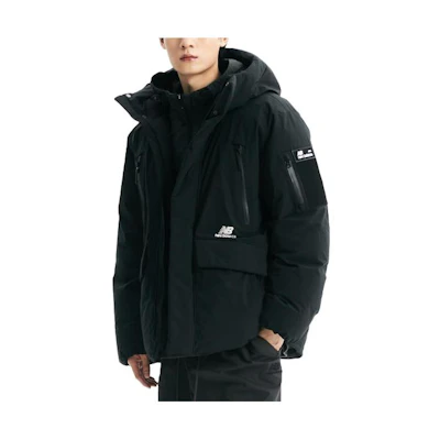 New Balance Black Solid Full-Zip Hoodie Jacket NBNPD42113-19