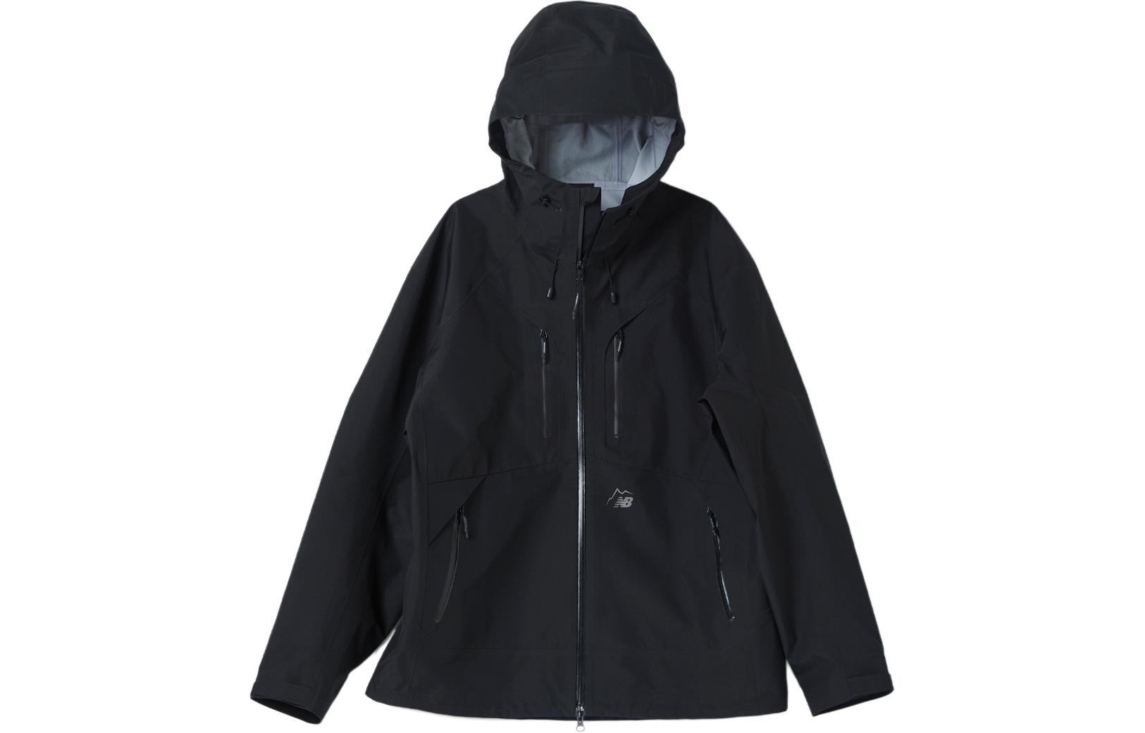 New Balance Black Solid Full-Zip Hoodie Jacket with Pockets NBNMD49013-19