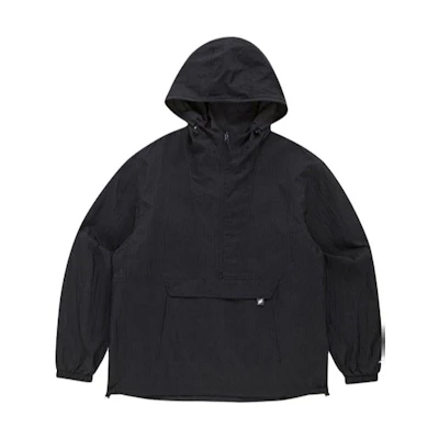 New Balance Black Solid Half-Zip Hoodie with Letter Print NBNAC12023-19
