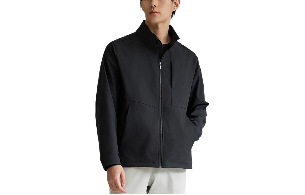 New Balance Black Solid Zip-Up Loose Fit Jacket NBNAE12213-19