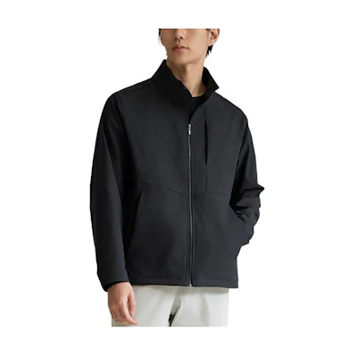 New Balance Black Solid Zip-Up Loose Fit Jacket NBNAE12213-19